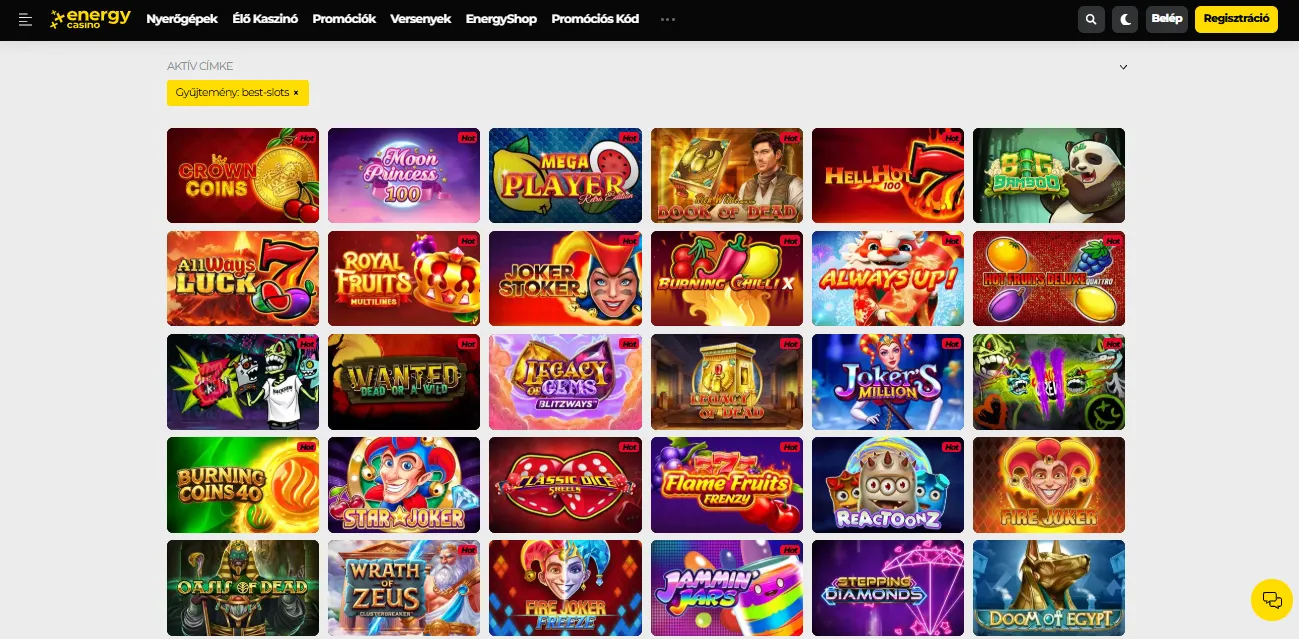 Új automaták EnergyCasino friss kínálat